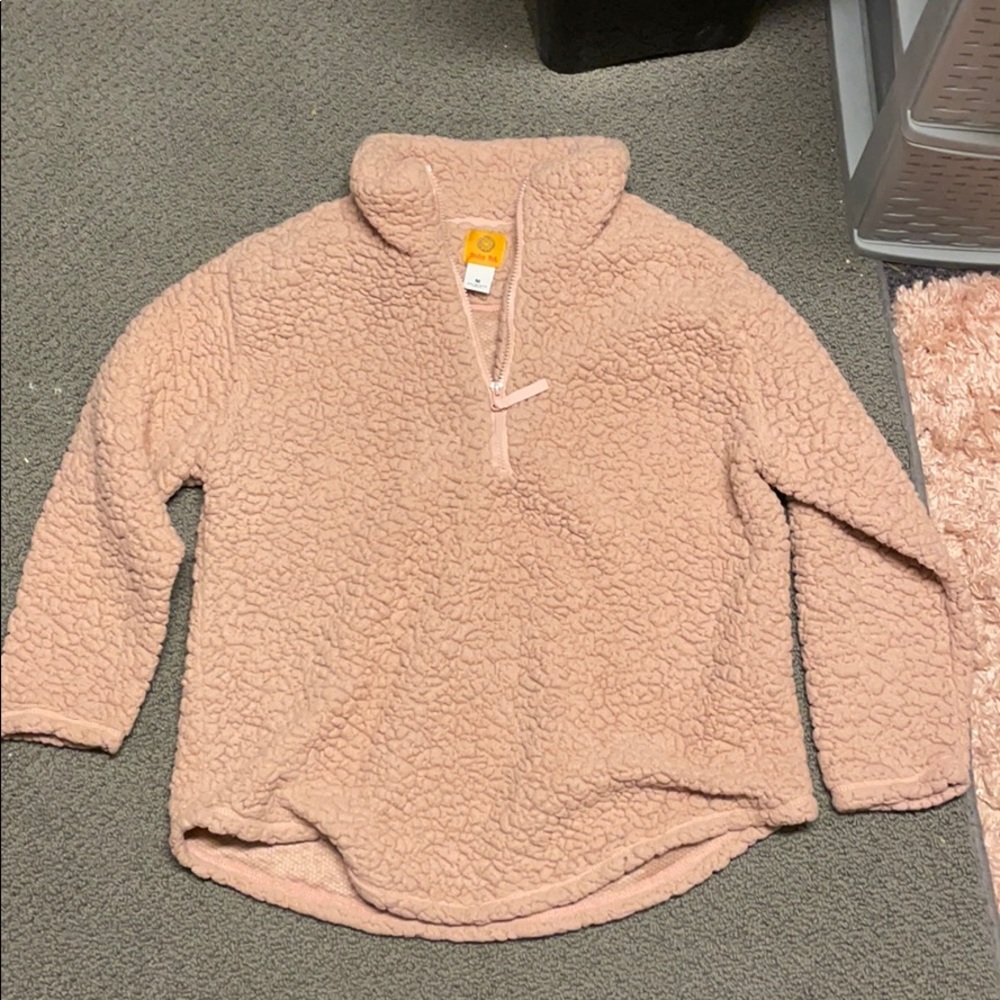 Pink Sherpa quarter zip